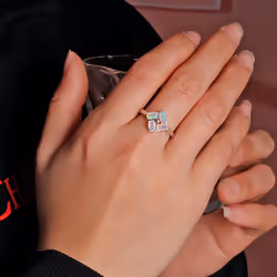 Classic Argyle Shape Design Natural Opel Gemstone Ring Gorgeous Fashion Women Anniversary & Engagement & Banquet Gift - white, US RING SIZE:6#