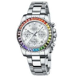 Biden Women&apos;s Fashionable Diamond Business Multifunctional Quartz Waterproof Watch - silver