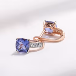 925 Sterling Silver Jewelry Sets For Women Tanzanite Gemstone Earrings Trend Halloween Luxury Fine Jewelry Rose Gold - as the picture, 6