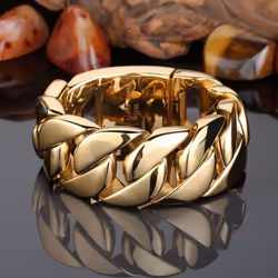 31mm 316l Stainless Steel Curb Cuban Bracelet Huge Heavy Link Chain Jewelry Mens Boys Bike Bracelet - gold, 22 cm
