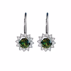 Bague Ringen Sterling Silver 925 Earrings For Women 1 Carat Vvs Moissanite Wedding Luxury Jewelry Classic Sunflower Drop-earr ...