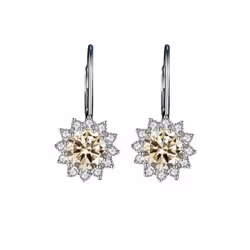 Bague Ringen Sterling Silver 925 Earrings For Women 1 Carat Vvs Moissanite Wedding Luxury Jewelry Classic Sunflower Drop-earr ...