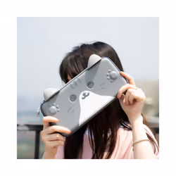 Switch Accessories Bags For GeekShare Cute Cats Ears Portable Hard Storage Bag For Switch OLED Gray 3D Ears Travel Carrying - Cat Gray