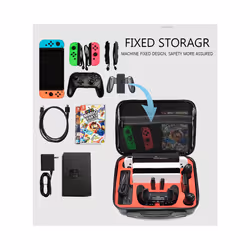 For Nintend Switch&OLED Case Explosion Proof Case Switch&OLED Bag Portable Waterproof Box Hard Shell Large Capacity Case - Black