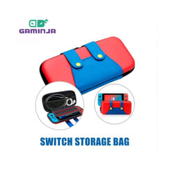 GAMINJA Storage Bag For Nintendo Switch Portable NS Console Nintendo Switch OLED Game Accessories Carrying Case Travel Cover - Blue Red