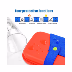 GAMINJA Storage Bag For Nintendo Switch Portable NS Console Nintendo Switch OLED Game Accessories Carrying Case Travel Cover - Blue Red