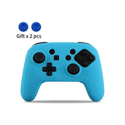 Silicone Cover Compatible Nintendo Switch Pro Controller Gamepad Rubber Skin Case Joystick Grips Caps For Switch Accessories - blue