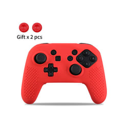 Silicone Cover Compatible Nintendo Switch Pro Controller Gamepad Rubber Skin Case Joystick Grips Caps For Switch Accessories - red