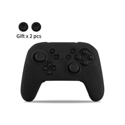 Silicone Cover Compatible Nintendo Switch Pro Controller Gamepad Rubber Skin Case Joystick Grips Caps For Switch Accessories - black