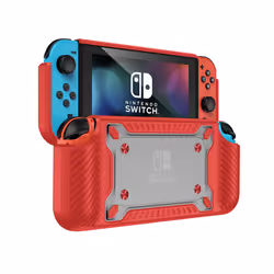 Case for Nintendo Switch OLED Protective Shell for Switch OLED Console Shockproof Back Cover Clear Hard PC + Soft Silicone -  ...