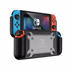 Case for Nintendo Switch OLED Protective Shell for Switch OLED Console Shockproof Back Cover Clear Hard PC + Soft Silicone -  ...