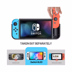 Case for Nintendo Switch OLED Protective Shell for Switch OLED Console Shockproof Back Cover Clear Hard PC + Soft Silicone - Black