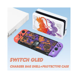 Scarlet Violet For Nintendo Switch OLED EVA Carrying Case Set Bag Base Housing Keycap Shell Game Accessories - SW OLED Shell-Case