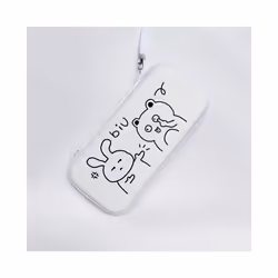 Rabbit Pattern Storage Bag Compatible With Nintendo Switch - White
