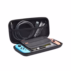 Portable Switch OLED Carrying Case Hard EVA Storage Bag Protective Cover + Card Slot Compaitble Nintendo Switch Game Accessories - Black
