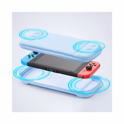 Hard Shell Protective Cover Travel Bag Storage Carry Case With 10 Game Card Slots for Nintendo Switch /Switch Oled Accessories - Sky blue
