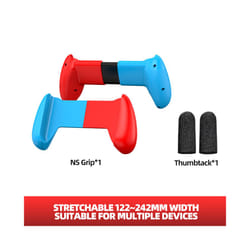 Nintend Switch Hand Grip Replaceable Protective Stand Holder Switch Oled Case Handheld Bracket Telescopic Handle Shell - blue red with all