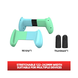 Nintend Switch Hand Grip Replaceable Protective Stand Holder Switch Oled Case Handheld Bracket Telescopic Handle Shell - green with all