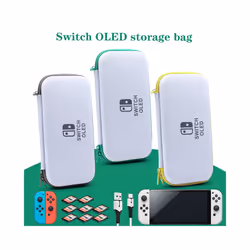 Switch Oled Storage Carry Case Kit Hard Shell Dockable Console Cover Pouch Screen Protector for Nintendo Switch Oled Film - green