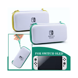 Switch Oled Storage Carry Case Kit Hard Shell Dockable Console Cover Pouch Screen Protector for Nintendo Switch Oled Film - green