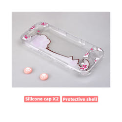 DATA FROG Cute Pink Switch Hard Protective Case Compatible-Nintendo Switch Lite Animal For NS Lite Kawaii Game Accessories - Transparent Cat, Bundle 2
