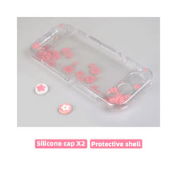 DATA FROG Cute Pink Switch Hard Protective Case Compatible-Nintendo Switch Lite Animal For NS Lite Kawaii Game Accessories - Cherry Blossoms, Bundle 2