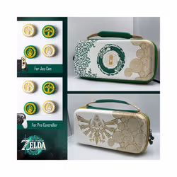 Carrying Case with Thumb Grips for Nintendo Switch, The Legend of Zelda Tears of the Kingdom - 2pcs PRO green