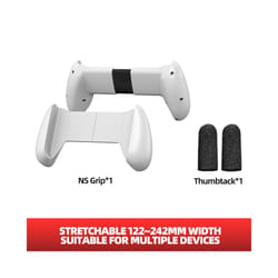 For Nintend Switch Hand Grip Replaceable Protective Stand Holder Switch Oled Case Handheld Bracket Telescopic Handle Shell - white 2cap