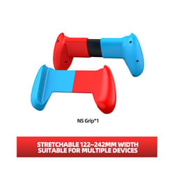 For Nintend Switch Hand Grip Replaceable Protective Stand Holder Switch Oled Case Handheld Bracket Telescopic Handle Shell - redblue
