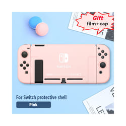 For Nintendo Switch Protective Case Film Rocker Cap Handle Case NS Accessories For Switch Base Hard Case Skin-friendly Gradient - A Pink