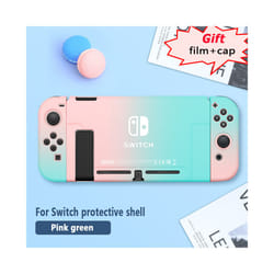 For Nintendo Switch Protective Case Film Rocker Cap Handle Case NS Accessories For Switch Base Hard Case Skin-friendly Gradient - A PinkGreen