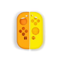 For Switch Joycon Handle Silicone Case for Switch Silicone Set for Switch Case for Nintendo Switch Console Shell Replacement - Brown Yellow