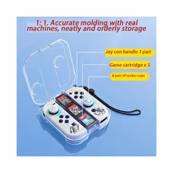 Joycon storage box with wearable case for storing Nintendo switch handle protective case ns game console transparent box - Red