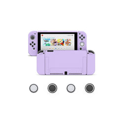 Protective Case Bundle with 4pcs Grip Caps For Nintendo Switch OLED, For Switch NS Cover,Switc Game Accessories - PURPLE, Nintendo SwitchOLED