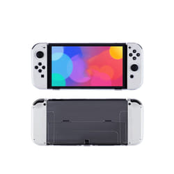 Protective Case Compatible with Nintendo Switch OLED Console and Joy-Cons, Switch can be Inserted in Dock with Shel - Transparent, Nintendo SwitchOLED