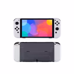 Protective Case Compatible with Nintendo Switch OLED Console and Joy-Cons, Switch can be Inserted in Dock with Shell - Transp ...
