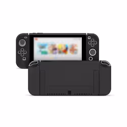 Protective Case Compatible with Nintendo Switch OLED Console and Joy-Cons, Switch can be Inserted in Dock with Shell - Black, ...