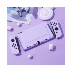 Protective Case Compatible with Nintendo Switch OLED Console and Joy-Cons, Switch can be Inserted in Dock with Shell - PURPLE ...