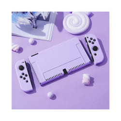 Protective Case Compatible with Nintendo Switch OLED Console and Joy-Cons, Switch can be Inserted in Dock with Shell - PURPLE, Nintendo Switch