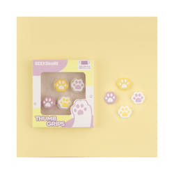 Shaped Cat Claw Thumb Grip Cap Silicone Soft Protective Cover Controller Thumbstick Case For Nintendo Switch Oled JoyCon - Purple Yellow