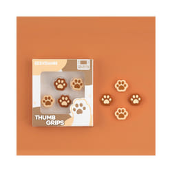 Shaped Cat Claw Thumb Grip Cap Silicone Soft Protective Cover Controller Thumbstick Case For Nintendo Switch Oled JoyCon - Dark Brown