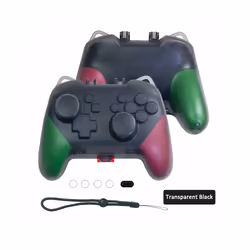Transparent Clear Crystal Case Controller Protective Cover Handle Shell with charging port For Nintendo Switch Pro Controller ...