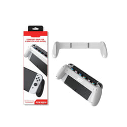 Handle Grip Case for Nintendo Switch OLED Controller with 6 Game Cards Store Slot Touch Non-slip Game Console Grip with - W