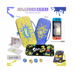 ) 2024 Splatoon style Storage Bag for Nintendo Switch OLED Protective Shell Cover Carrying Case for Switch OLED Game Accessor ...
