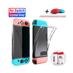 Transparent TPU Soft Case Joycon Protective Shell Cover for Nintendo Switch NS Console Crystal Clear Back Protector Accessories - Clear