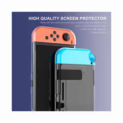 Transparent TPU Soft Case Joycon Protective Shell Cover for Nintendo Switch NS Console Crystal Clear Back Protector Accessories - Clear