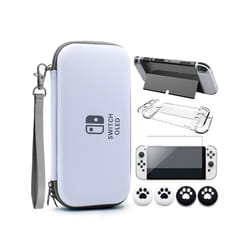 Switch Oled Storage Carry Case Kit Hard Shell Dockable Console Cover Pouch Screen Protector for Nintendo Switch Oled Film - gray kit