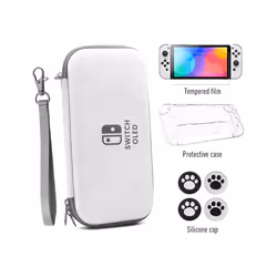 DATA FROG Carrying Pouch Compatible-Nintendo Switch OLED Storage Case Storage Bag Cover for Switch OLED Set Accessories - gra ...