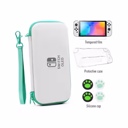 DATA FROG Carrying Pouch Compatible-Nintendo Switch OLED Storage Case Storage Bag Cover for Switch OLED Set Accessories - gre ...