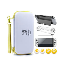 Switch Oled Storage Carry Case Kit Hard Shell Dockable Console Cover Pouch Screen Protector for Nintendo Switch Oled Film - yellow kit